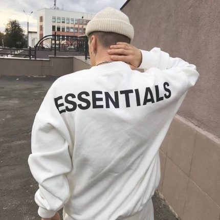 weißer essentials hoodie